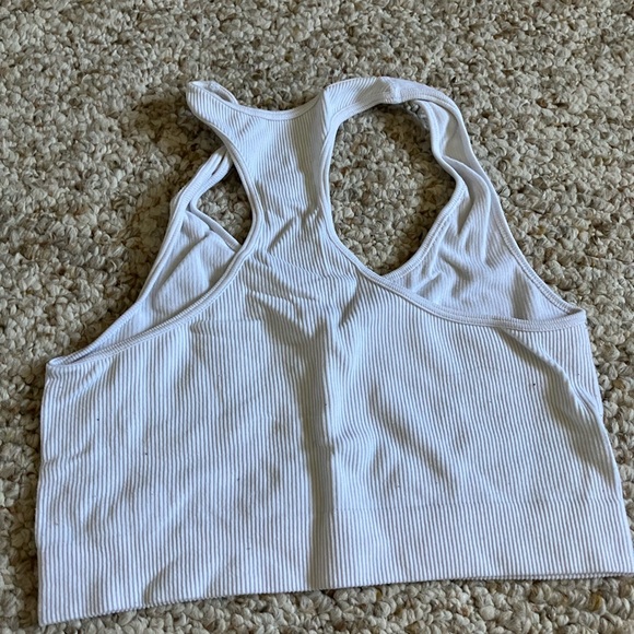 White Ribbed Crop Top - Picture 3 of 3